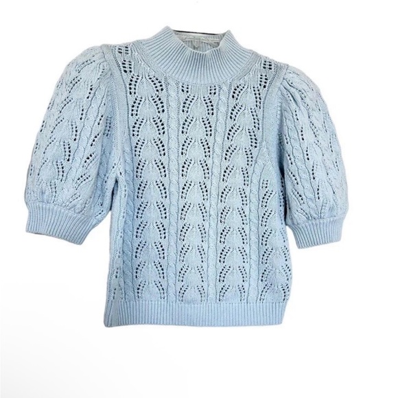 Alice + Olivia Sweaters - Alice + Olivia Light Blue Cowl Neck Sweater
